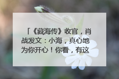 《藏海传》收官，肖战发文：小海，真心地为你开心！你看，有这么多人懂你！