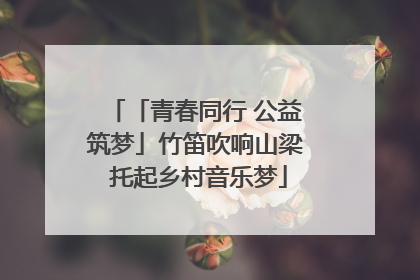 「青春同行 公益筑梦」竹笛吹响山梁 托起乡村音乐梦