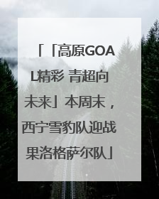 「高原GOAL精彩 青超向未来」本周末，西宁雪豹队迎战果洛格萨尔队