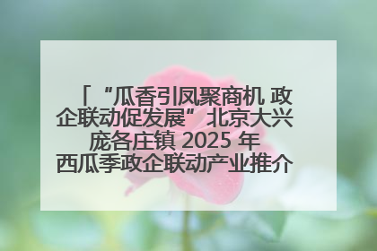 “瓜香引凤聚商机 政企联动促发展”北京大兴庞各庄镇 2025 年西瓜季政企联动产业推介活动圆满举行