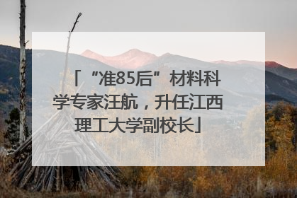“准85后”材料科学专家汪航，升任江西理工大学副校长
