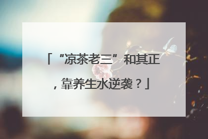 “凉茶老三”和其正，靠养生水逆袭？