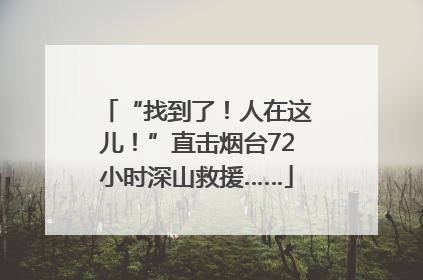 “找到了！人在这儿！”直击烟台72小时深山救援……