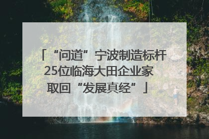 “问道”宁波制造标杆 25位临海大田企业家取回“发展真经”