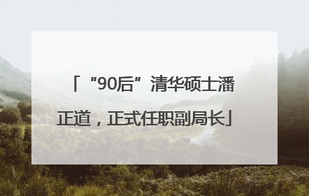“90后”清华硕士潘正道，正式任职副局长