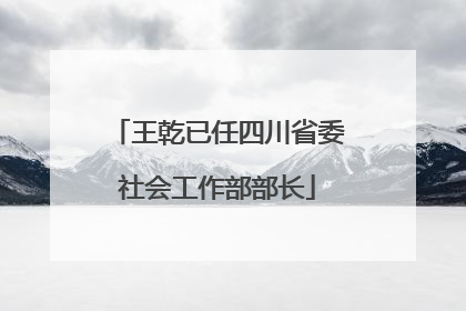 王乾已任四川省委社会工作部部长
