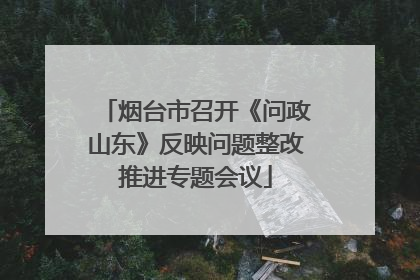 烟台市召开《问政山东》反映问题整改推进专题会议