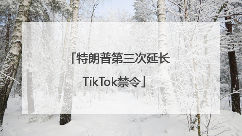 特朗普第三次延长TikTok禁令
