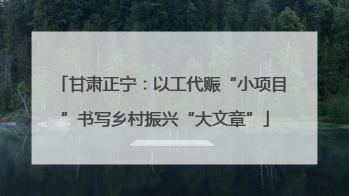 甘肃正宁：以工代赈“小项目”书写乡村振兴“大文章”