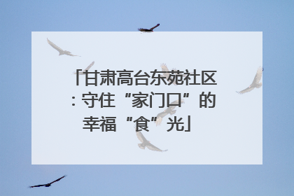 甘肃高台东苑社区：守住“家门口”的幸福“食”光