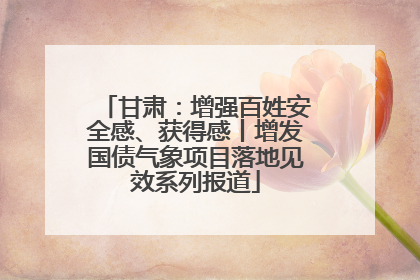 甘肃：增强百姓安全感、获得感丨增发国债气象项目落地见效系列报道