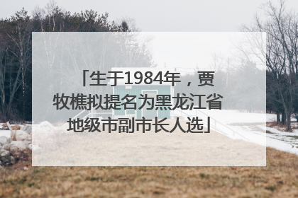 生于1984年，贾牧樵拟提名为黑龙江省地级市副市长人选