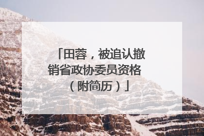 田蓉，被追认撤销省政协委员资格（附简历）