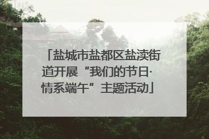 盐城市盐都区盐渎街道开展“我们的节日·情系端午”主题活动