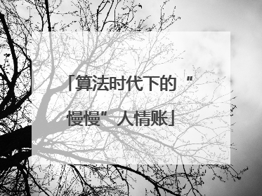 算法时代下的“慢慢”人情账