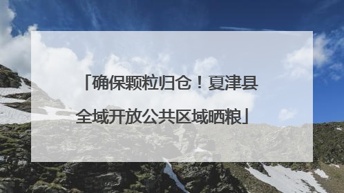 确保颗粒归仓！夏津县全域开放公共区域晒粮