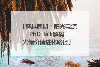 穿越周期：阳光电源PhD Talk解码光储价值进化路径
