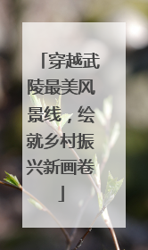 穿越武陵最美风景线，绘就乡村振兴新画卷