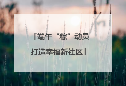 端午“粽”动员 打造幸福新社区