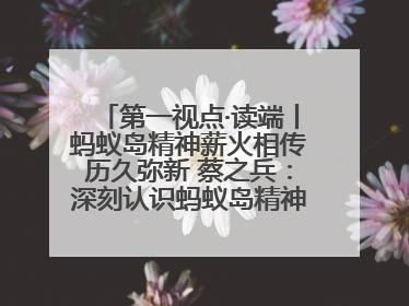 第一视点·读端丨蚂蚁岛精神薪火相传历久弥新 蔡之兵：深刻认识蚂蚁岛精神的“精气神”