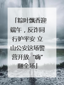 粽叶飘香迎端午，反诈同行护平安 立山公安这场警营开放“嗨”翻全场