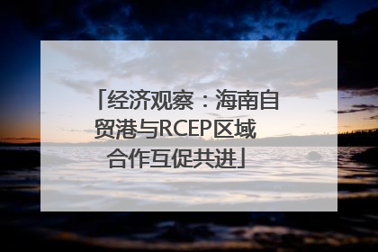 经济观察：海南自贸港与RCEP区域合作互促共进