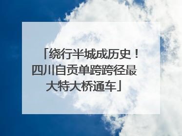 绕行半城成历史！四川自贡单跨跨径最大特大桥通车