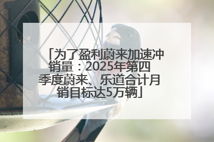 为了盈利蔚来加速冲销量：2025年第四季度蔚来、乐道合计月销目标达5万辆