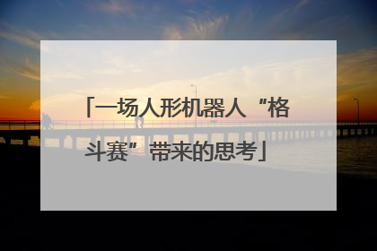 一场人形机器人“格斗赛”带来的思考