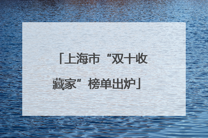 上海市“双十收藏家”榜单出炉