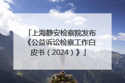 上海静安检察院发布《公益诉讼检察工作白皮书（2024）》