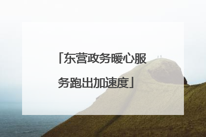 东营政务暖心服务跑出加速度