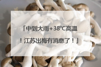 中到大雨+38℃高温！江苏出梅有消息了！