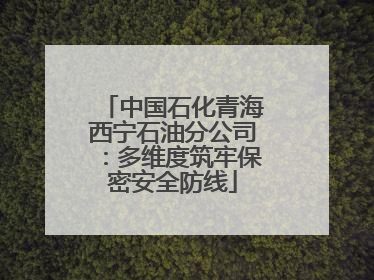 中国石化青海西宁石油分公司：多维度筑牢保密安全防线