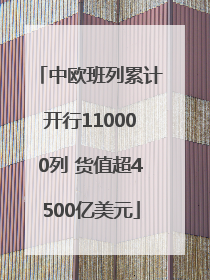 中欧班列累计开行110000列 货值超4500亿美元