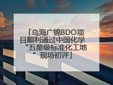 乌海广锦BDO项目顺利通过中国化学“五星级标准化工地”现场初评