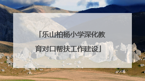 乐山柏杨小学深化教育对口帮扶工作建设