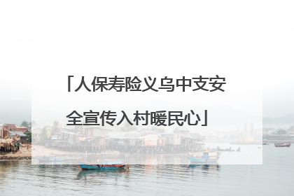 人保寿险义乌中支安全宣传入村暖民心