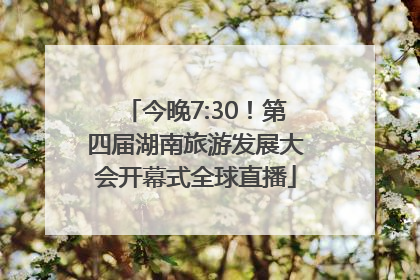 今晚7:30！第四届湖南旅游发展大会开幕式全球直播