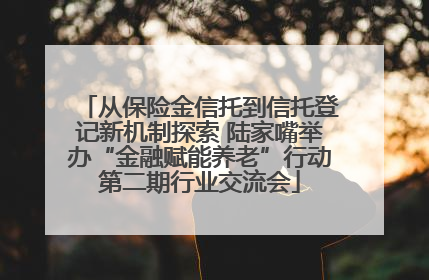 从保险金信托到信托登记新机制探索 陆家嘴举办“金融赋能养老”行动第二期行业交流会