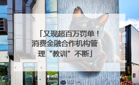 又现超百万罚单！消费金融合作机构管理“教训”不断