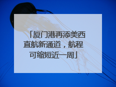 厦门港再添美西直航新通道，航程可缩短近一周