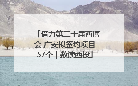 借力第二十届西博会 广安拟签约项目57个｜数读西投