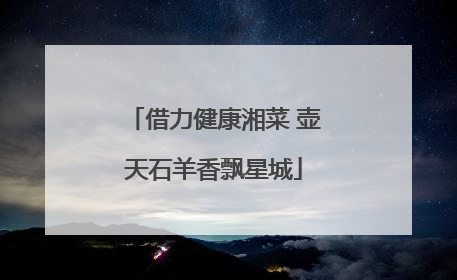 借力健康湘菜 壶天石羊香飘星城