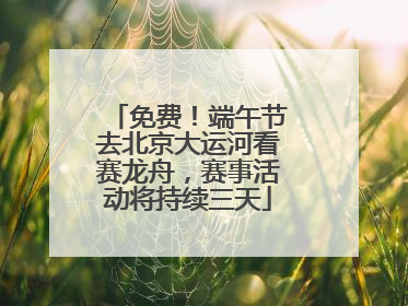 免费！端午节去北京大运河看赛龙舟，赛事活动将持续三天
