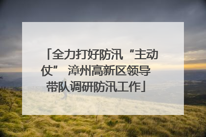 全力打好防汛“主动仗” 漳州高新区领导带队调研防汛工作
