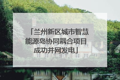 兰州新区城市智慧能源岛协同耦合项目成功并网发电