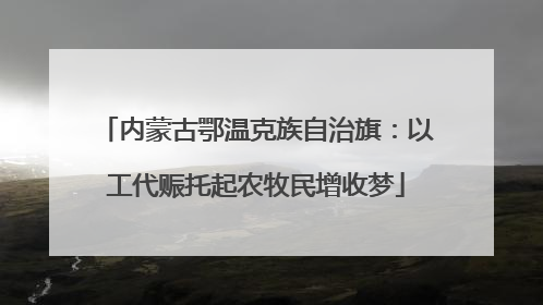 内蒙古鄂温克族自治旗：以工代赈托起农牧民增收梦