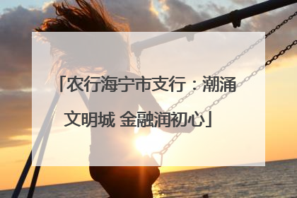 农行海宁市支行：潮涌文明城 金融润初心