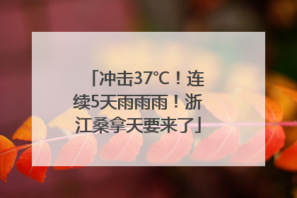 冲击37℃！连续5天雨雨雨！浙江桑拿天要来了